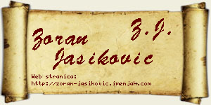 Zoran Jasiković vizit kartica